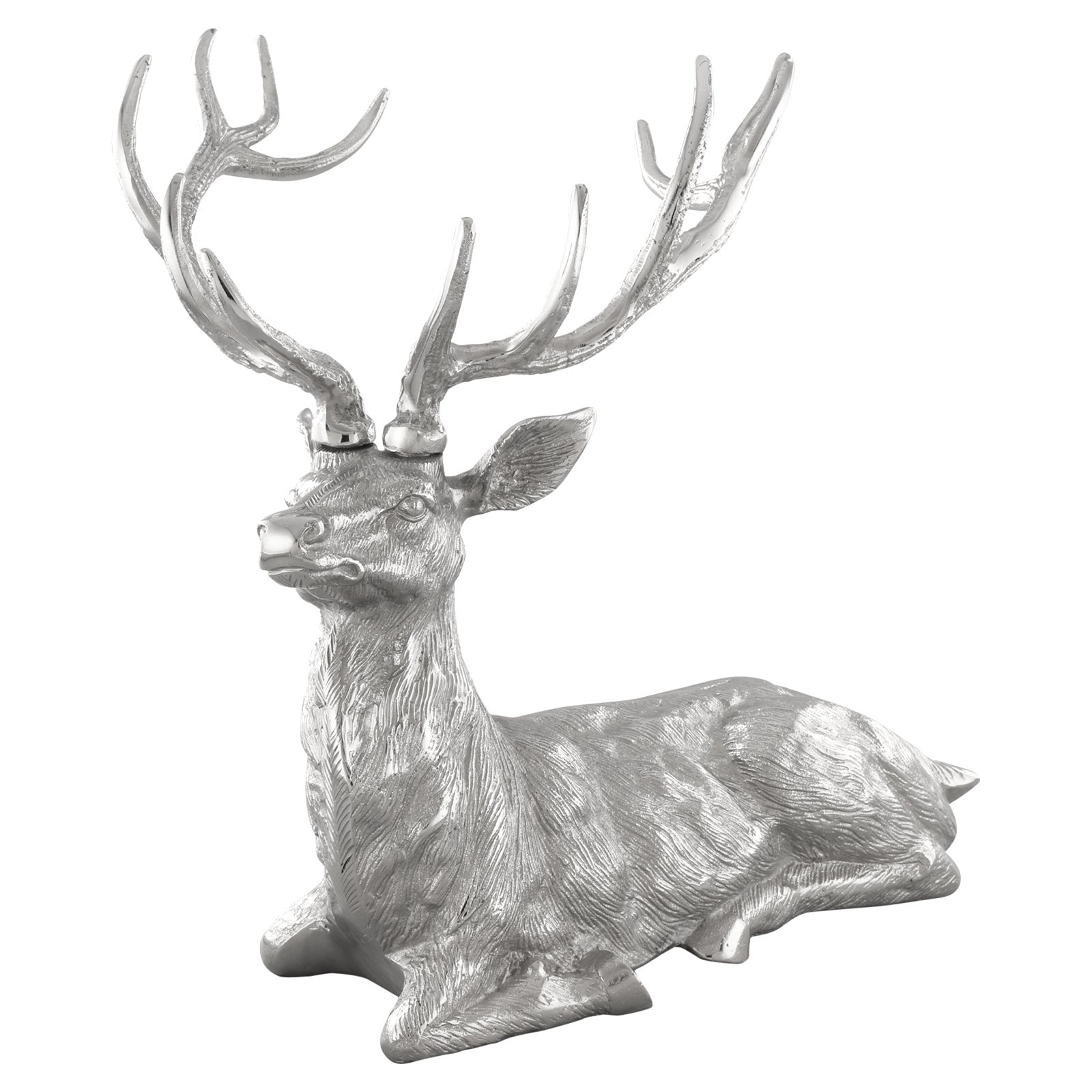 Standing Reindeer Statue Aluminum Deer Sculpture for Indoors Christmas Decor, Silver Christmas Decor & Accessories   at Gallery Canada