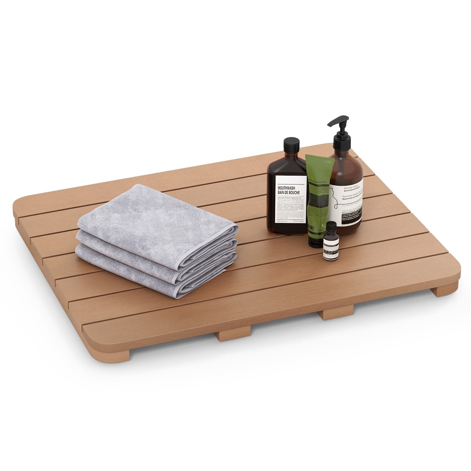 Waterproof HIPS Bath Spa Shower Mat with Non Slip Foot Pads, Brown Bath Safety   at Gallery Canada