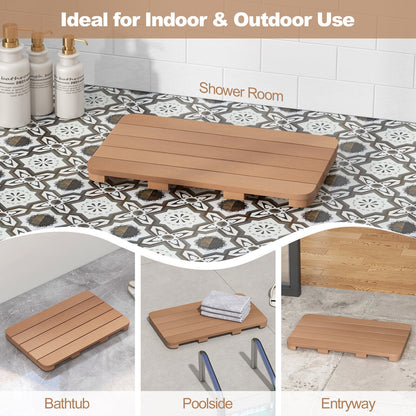 Waterproof HIPS Spa Shower Mat for Bathroom with Non Slip Foot Pads, Brown Bath Safety   at Gallery Canada