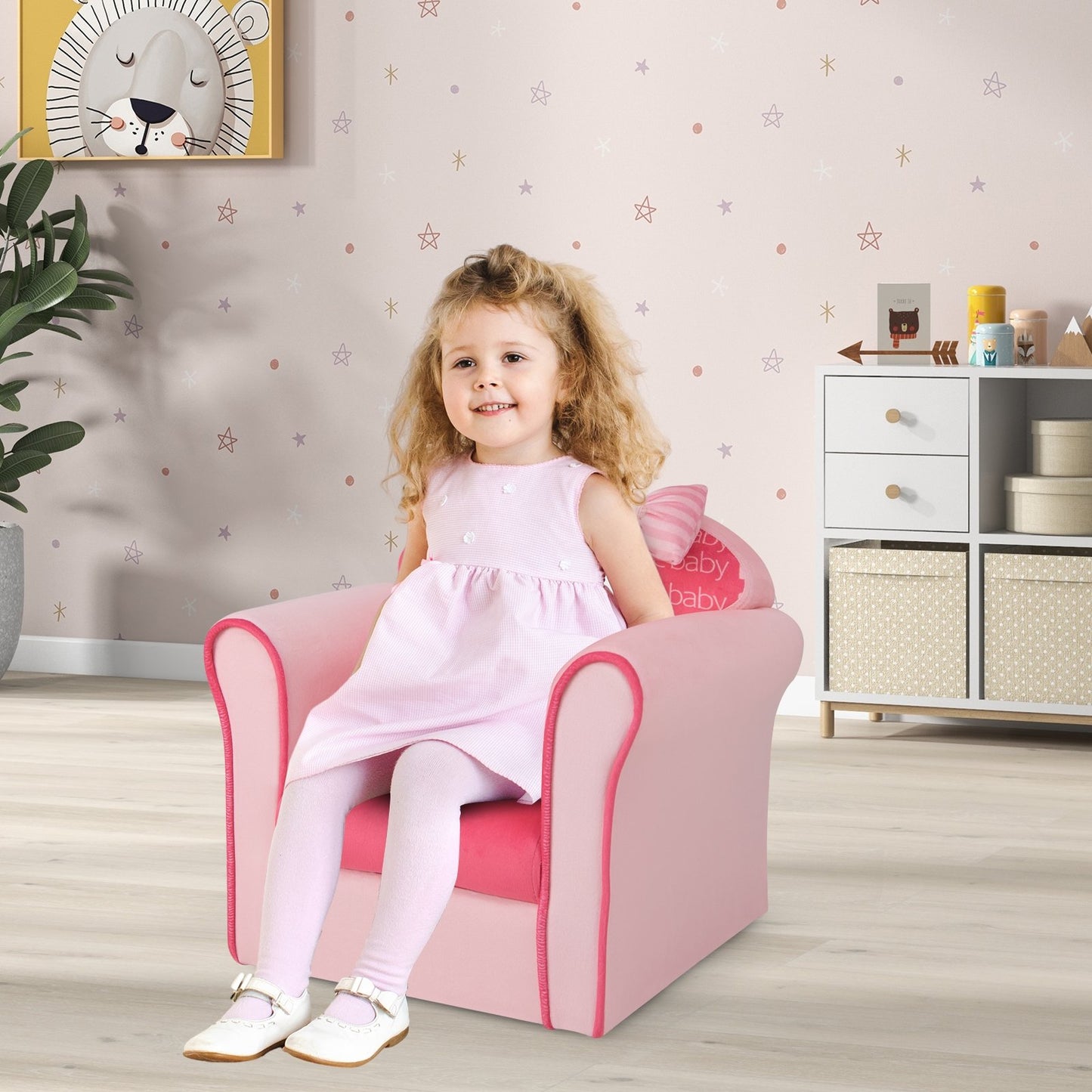 Original Kids Sofa with Armrest and Thick Cushion, Pink Kids Chairs & Seating   at Gallery Canada