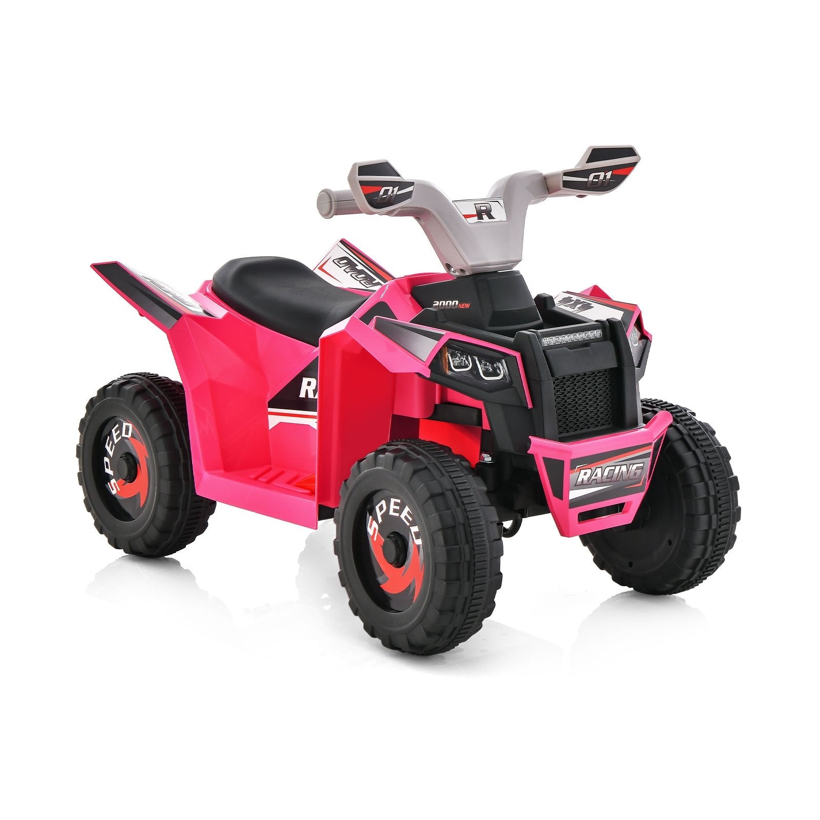 Kids Ride on ATV 4 Wheeler Quad Toy Car with Direction Control, Pink Powered Ride On Toys   at Gallery Canada