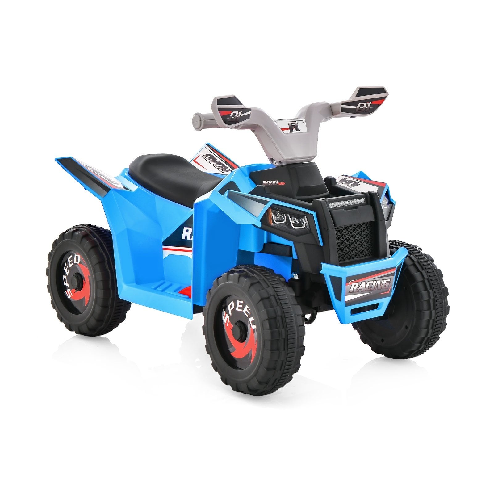 Kids Ride on ATV 4 Wheeler Quad Toy Car with Direction Control, Blue Powered Ride On Toys   at Gallery Canada