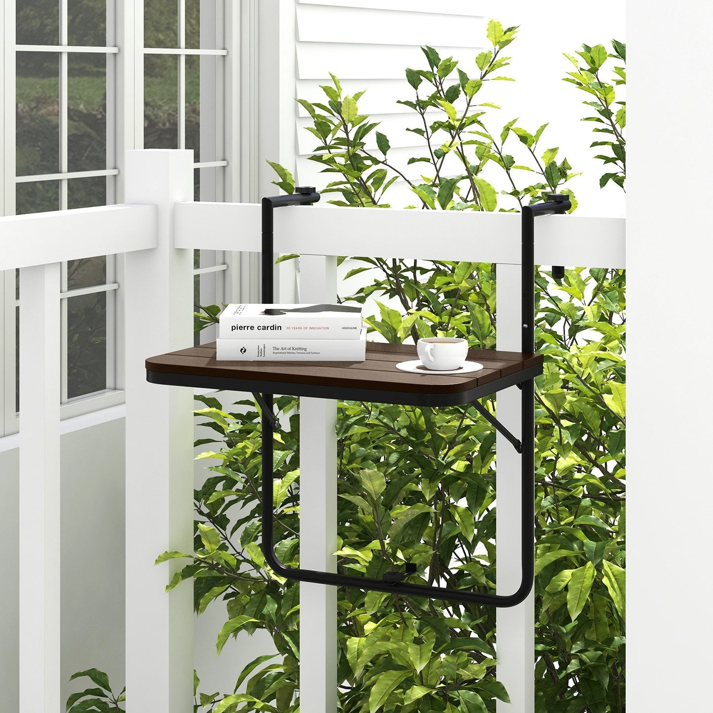 Folding Hanging Table with 3-Level Adjustable Height for Patio Balcony, Coffee Patio Tables   at Gallery Canada