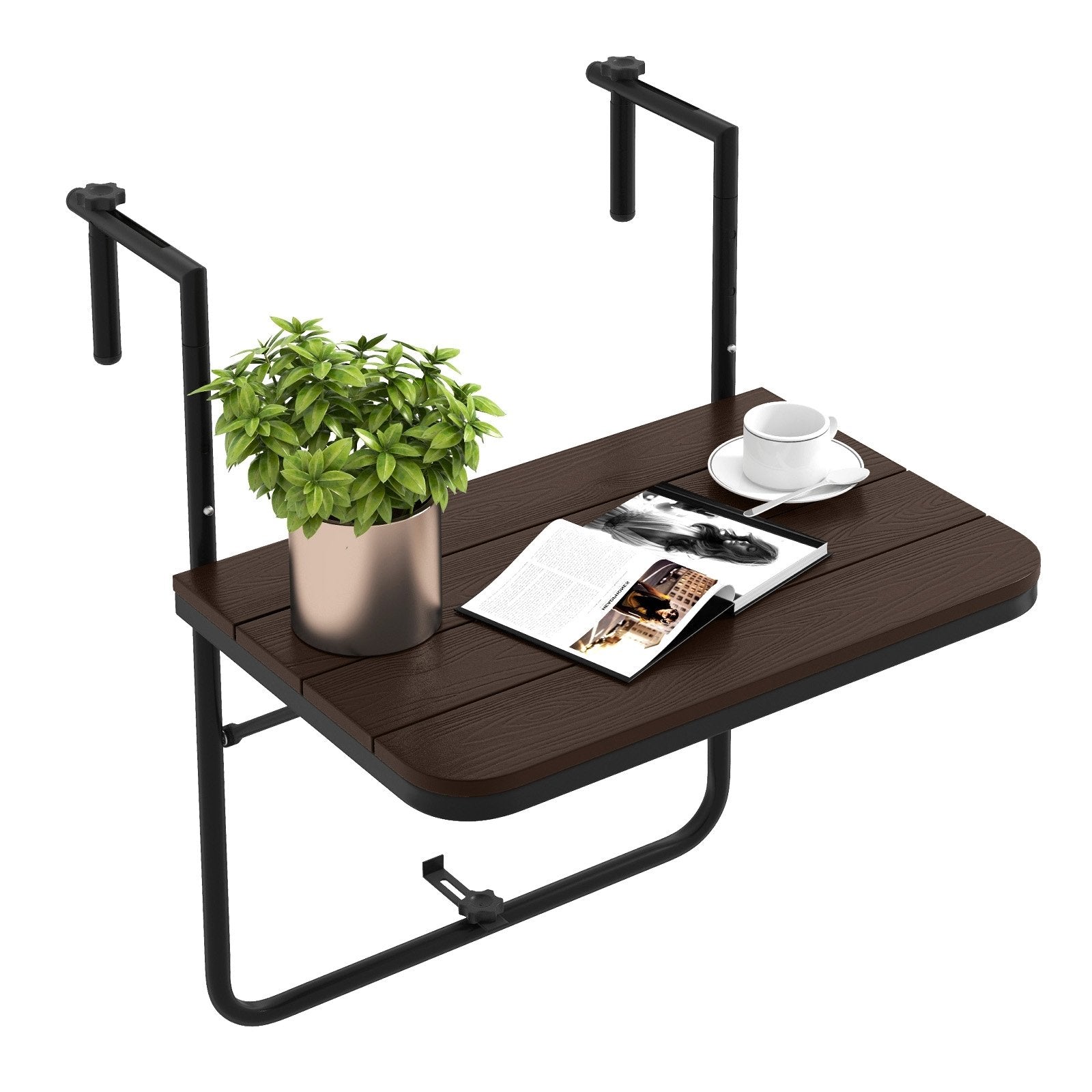 Folding Hanging Table with 3-Level Adjustable Height for Patio Balcony, Coffee Patio Tables   at Gallery Canada