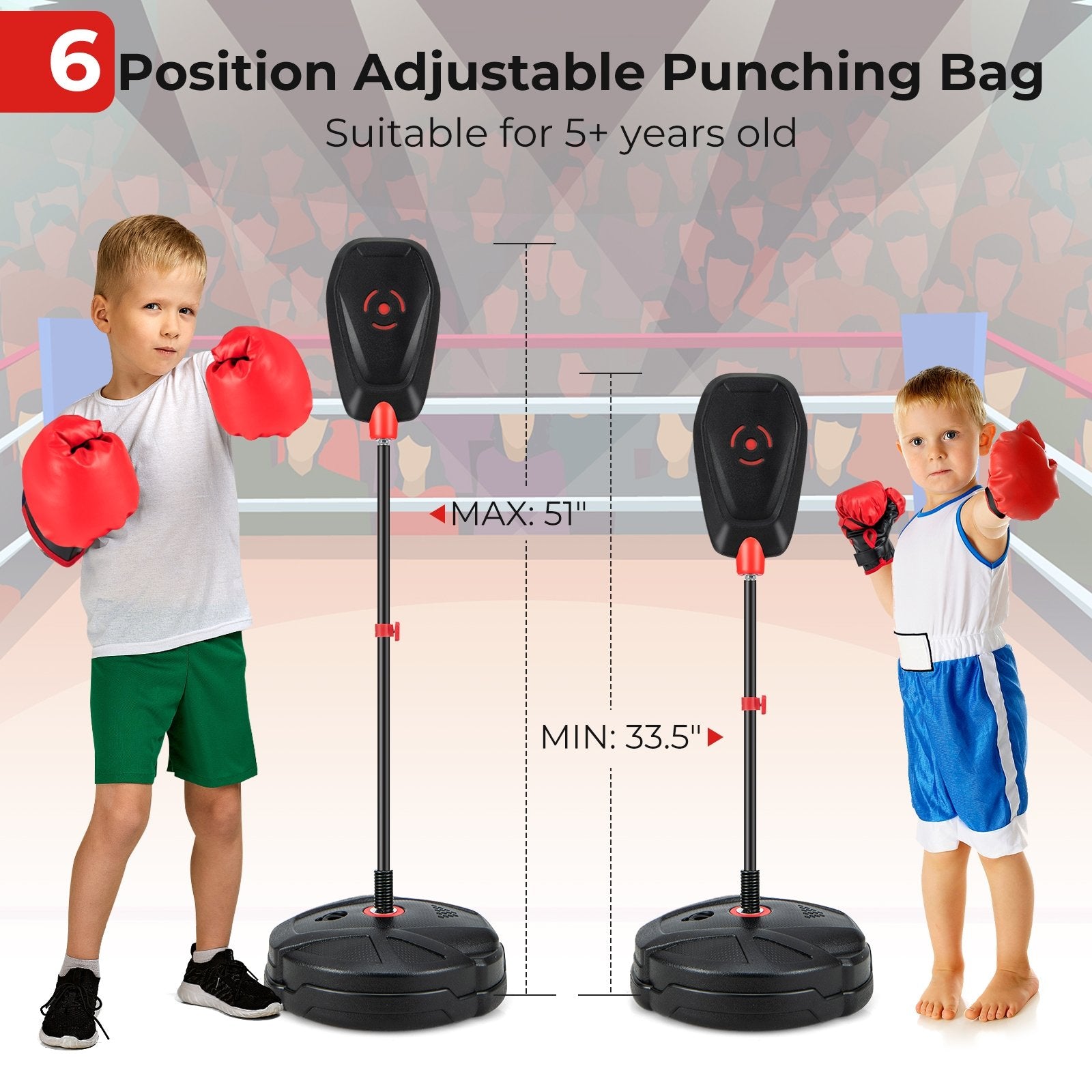 Inflation-Free Boxing set with Punching Bag and Boxing Gloves Quick Rebound Design for 5+ Years Old Kids Boxing & Martial Arts   at Gallery Canada