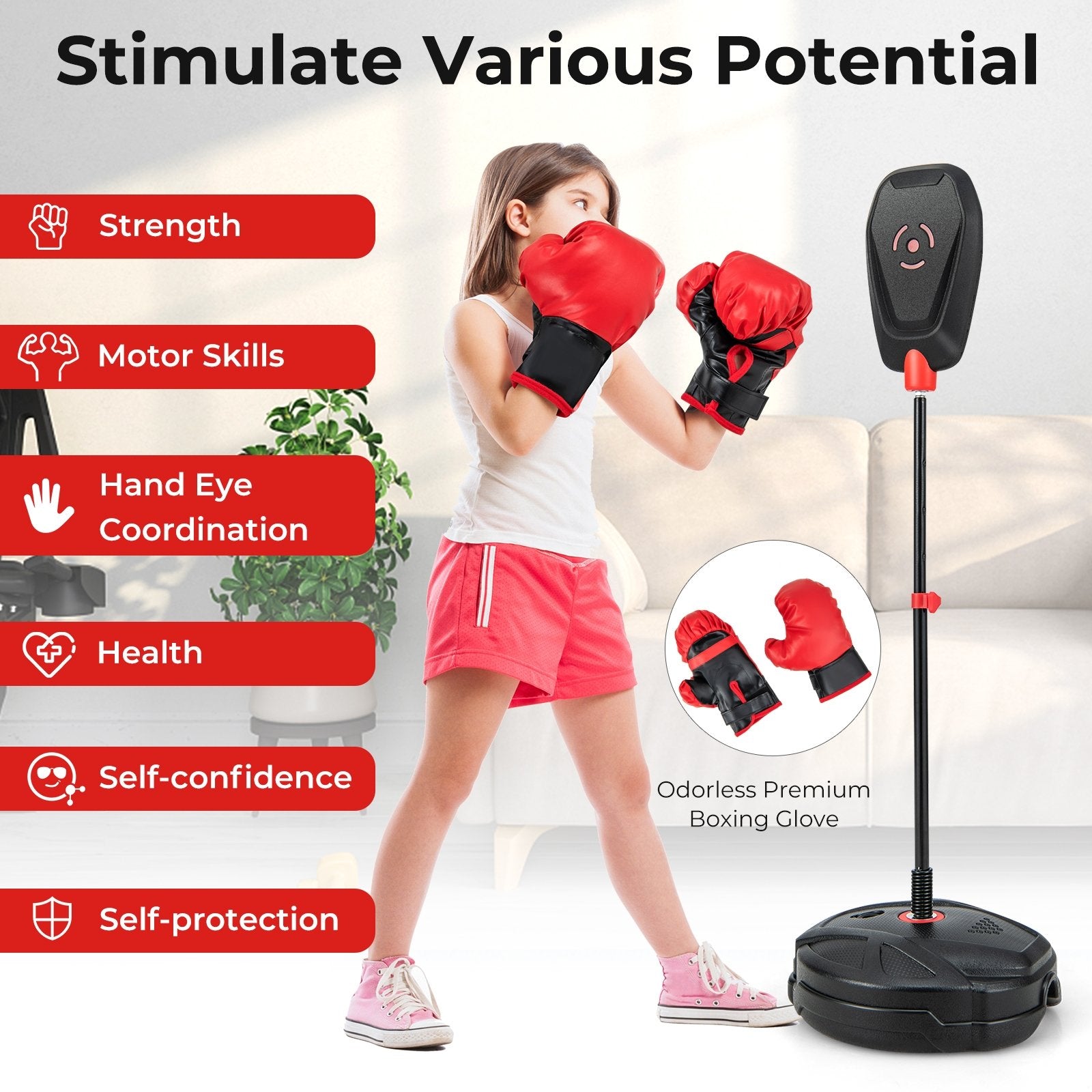 Inflation-Free Boxing set with Punching Bag and Boxing Gloves Quick Rebound Design for 5+ Years Old Kids Boxing & Martial Arts   at Gallery Canada