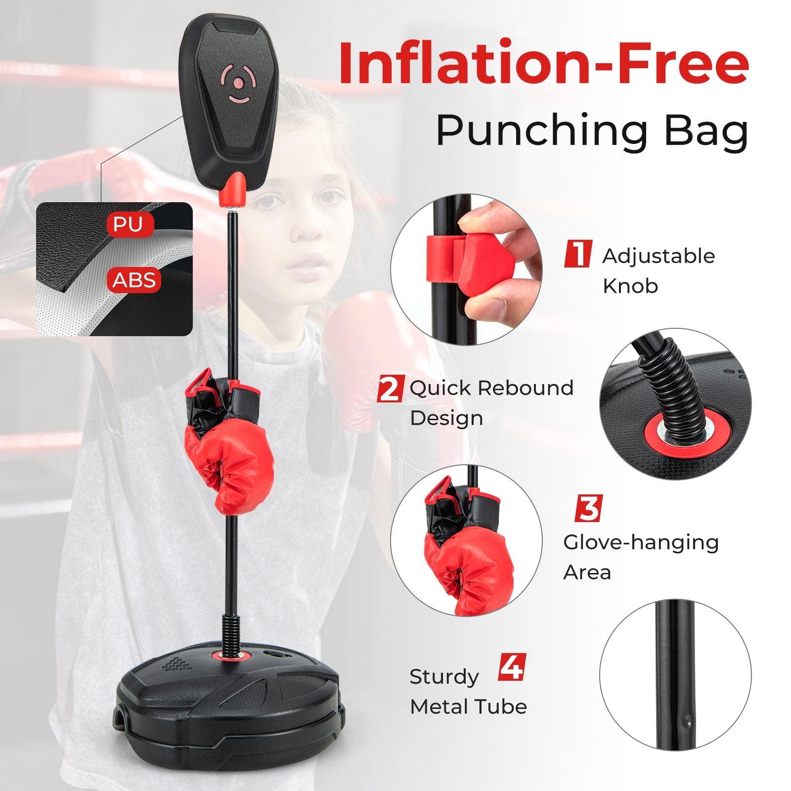 Inflation-Free Boxing set with Punching Bag and Boxing Gloves Quick Rebound Design for 5+ Years Old Kids Boxing & Martial Arts   at Gallery Canada