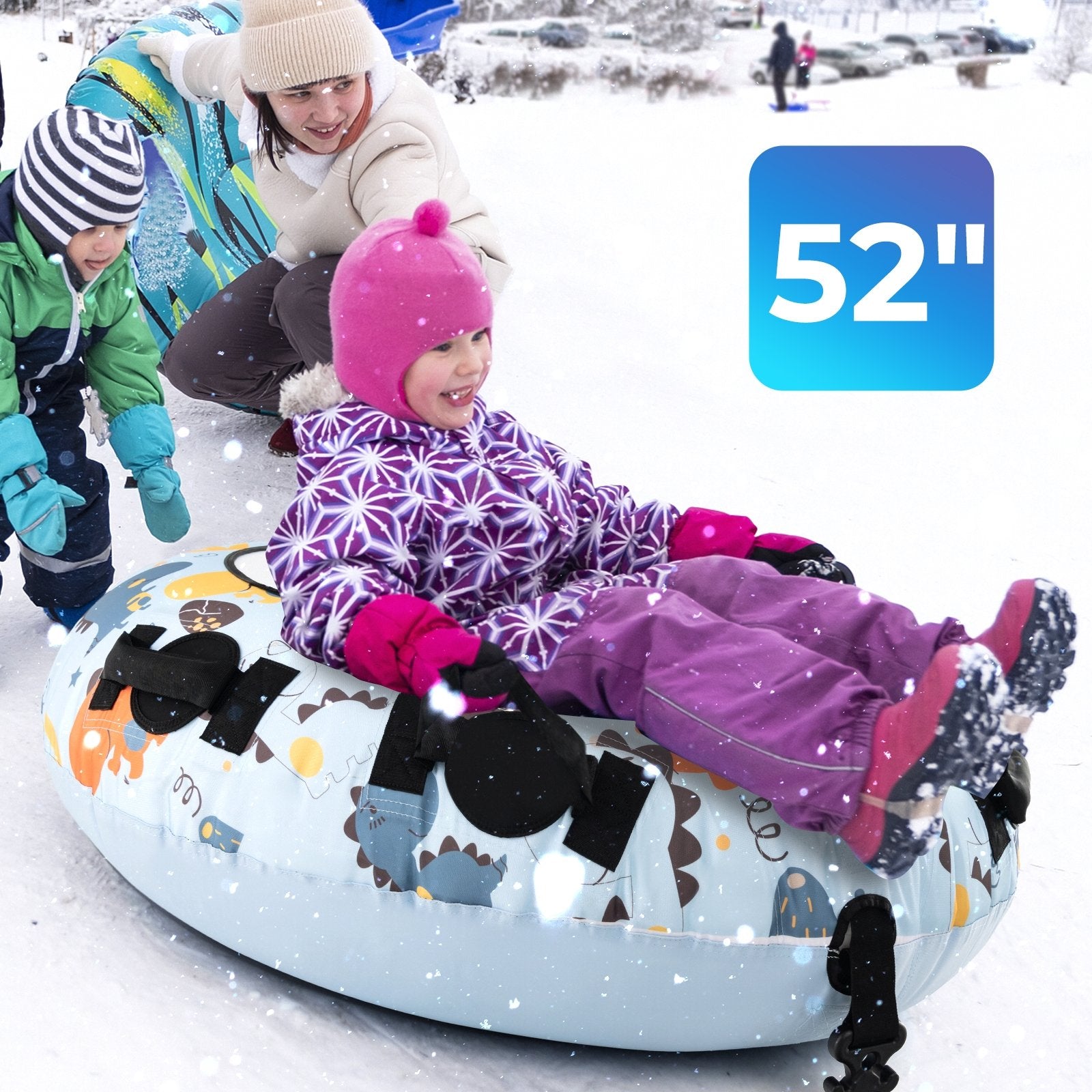 52 Inch Inflatable Snow Sled with Cold-Resistant and Heavy-Duty Material, Blue Winter Sports & Activities   at Gallery Canada