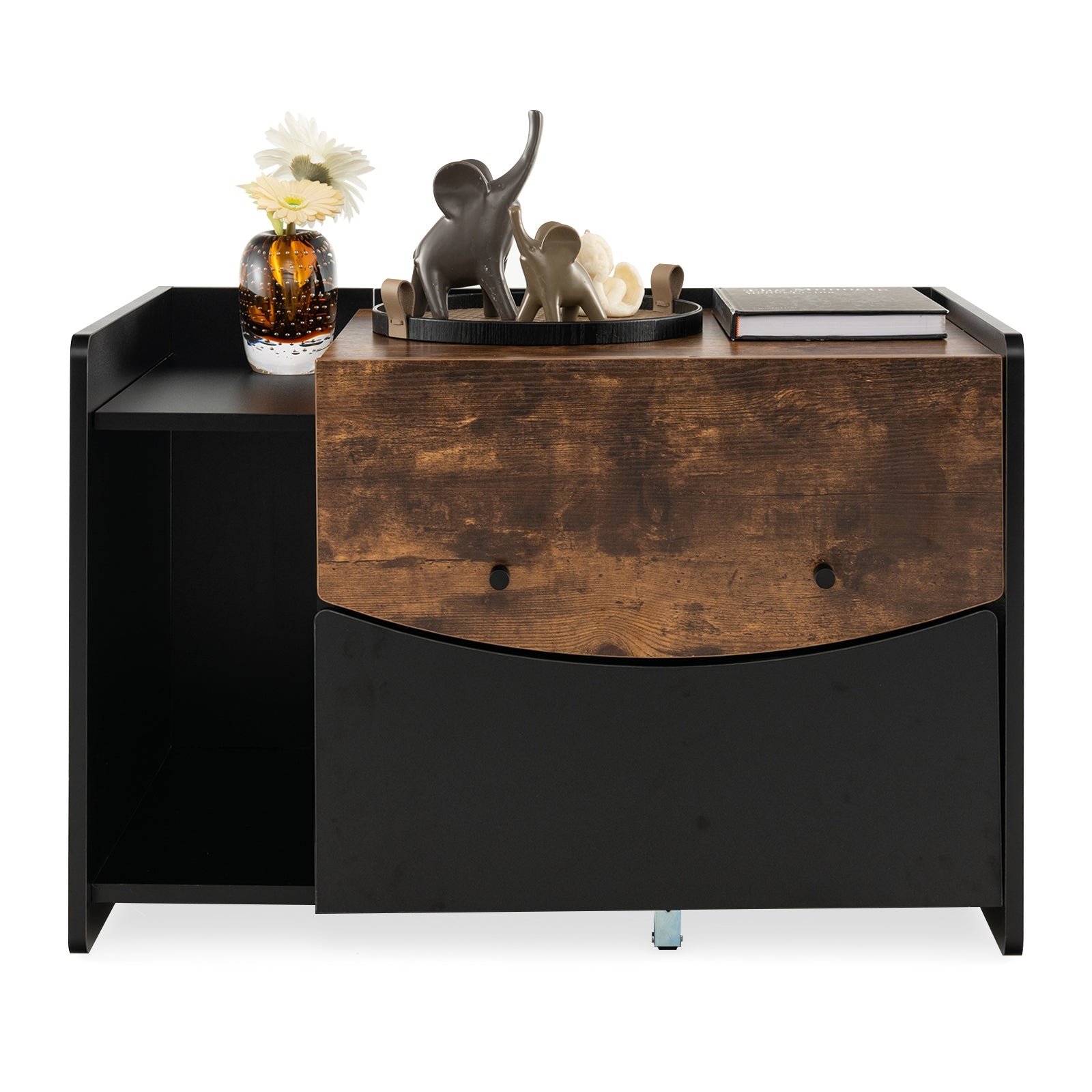 Cat Litter Box Enclosure with Pull-out Drawer, Black Cat Houses at Gallery Canada