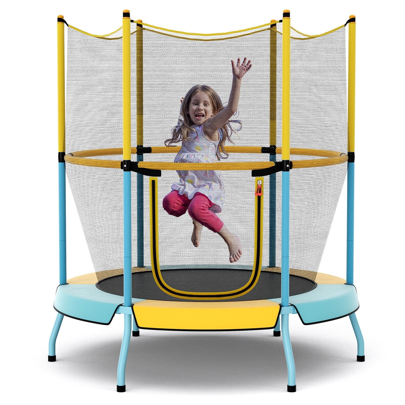 48" Toddler Trampoline with Safety Enclosure Net, Yellow Trampolines   at Gallery Canada