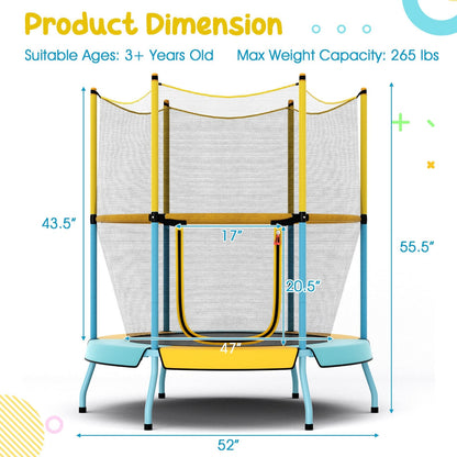 48" Toddler Trampoline with Safety Enclosure Net, Yellow Trampolines   at Gallery Canada