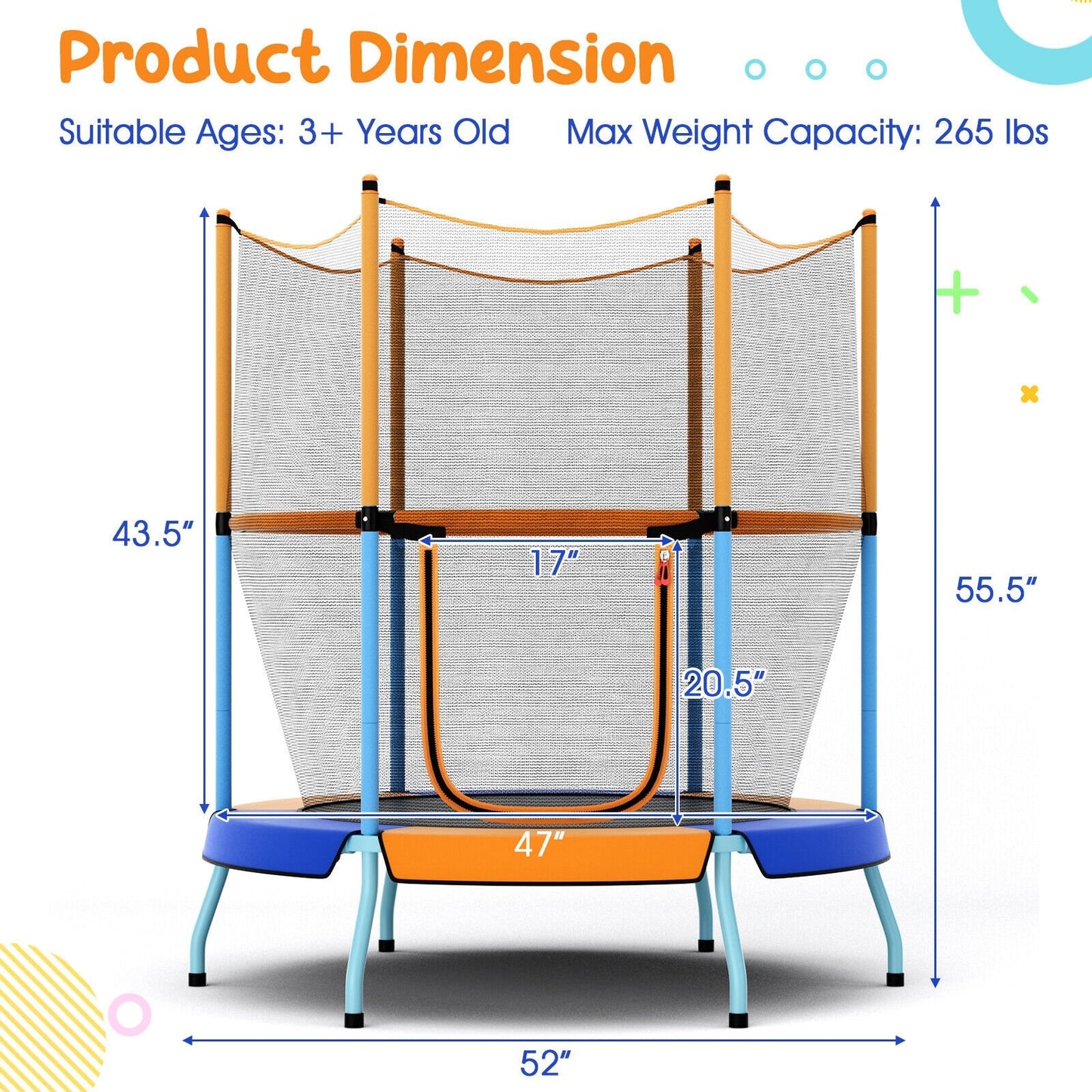 48" Toddler Trampoline with Safety Enclosure Net, Orange Trampolines   at Gallery Canada