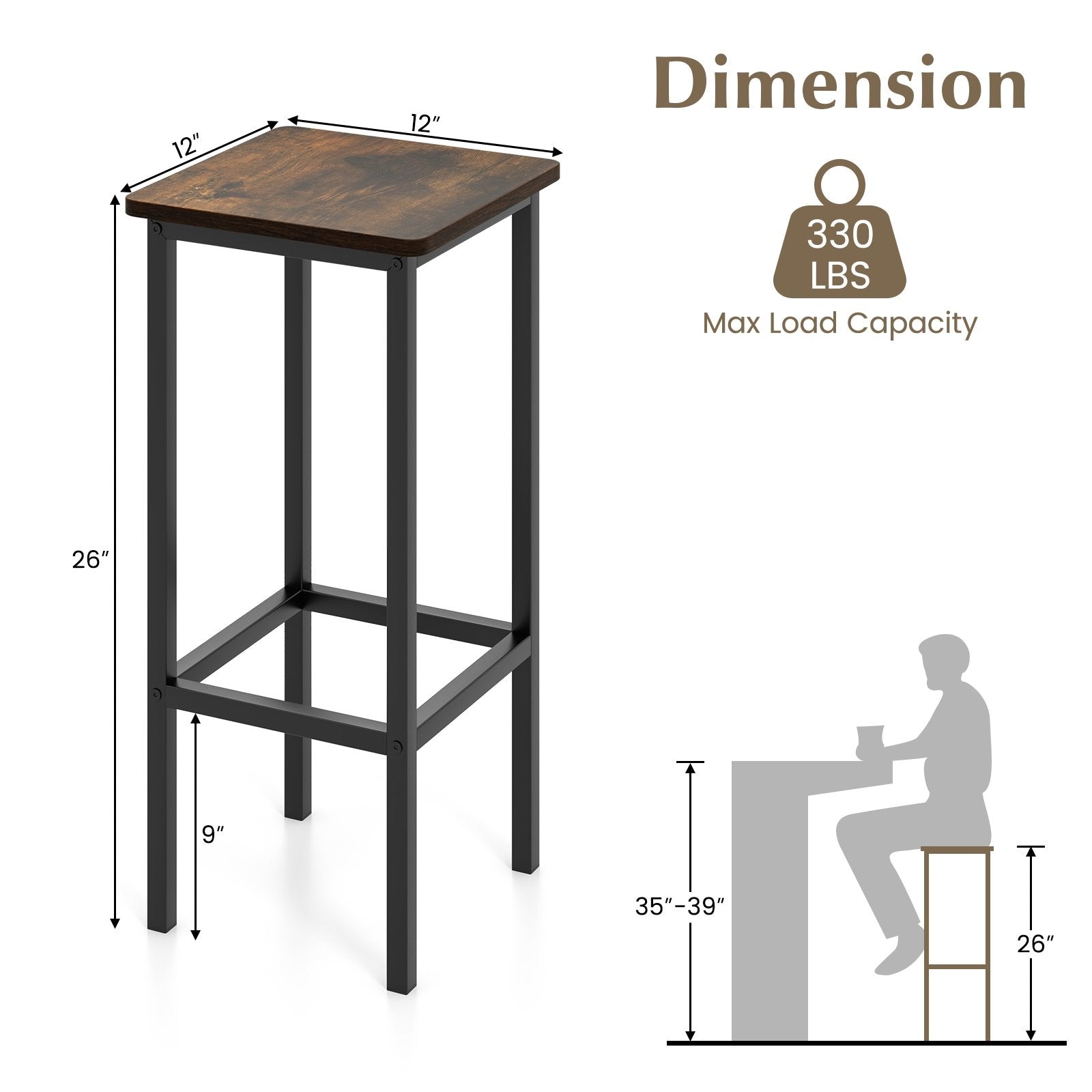 Set of 4 Bar Stool Set 26