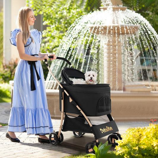 3-In-1 Pet Stroller with Removable Car Seat Carrier, Black Dog Supplies   at Gallery Canada