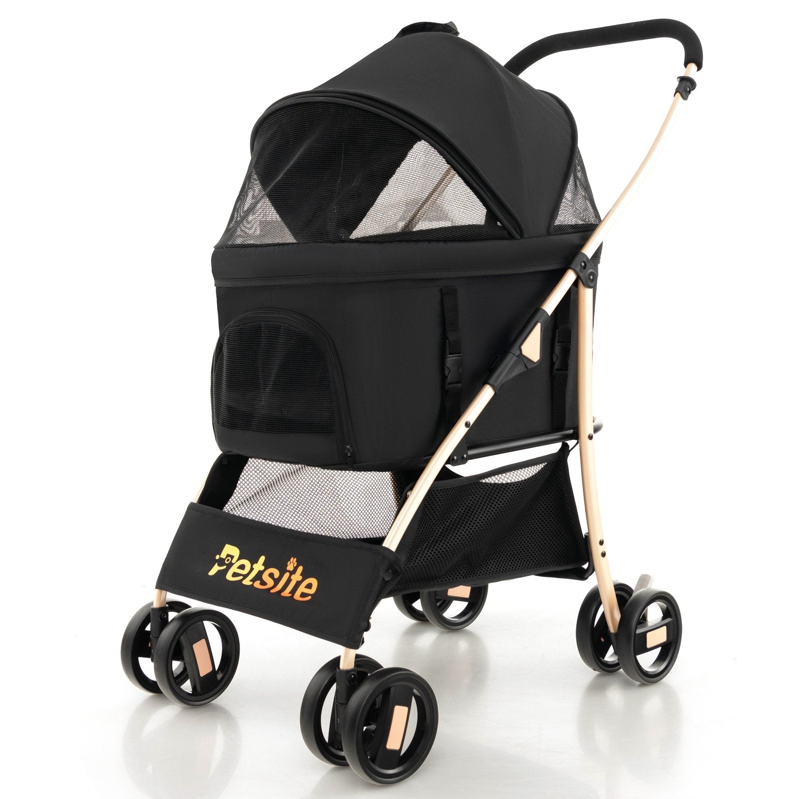 3-In-1 Pet Stroller with Removable Car Seat Carrier, Black Dog Supplies   at Gallery Canada