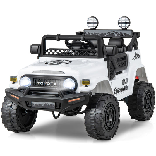 12V 7Ah Licensed Toyota FJ Cruiser Electric Car with Remote Control, White Powered Ride On Toys White  at Gallery Canada