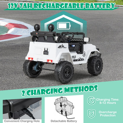 12V 7Ah Licensed Toyota FJ Cruiser Electric Car with Remote Control, White Powered Ride On Toys   at Gallery Canada