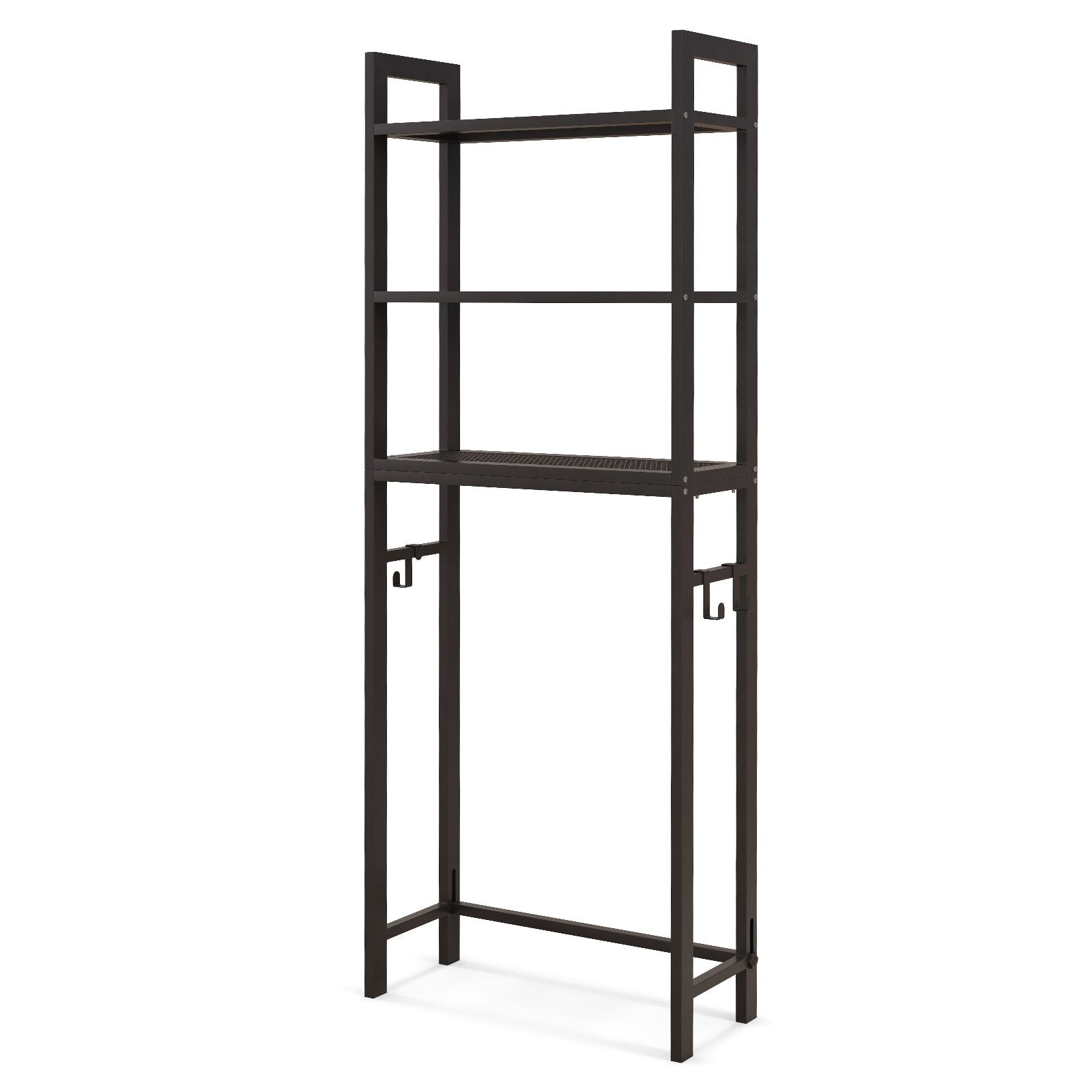 Over-The-Toilet Storage Shelf Space Saving Metal Bathroom Organizer Hooks, Brown Bathroom Etagere   at Gallery Canada