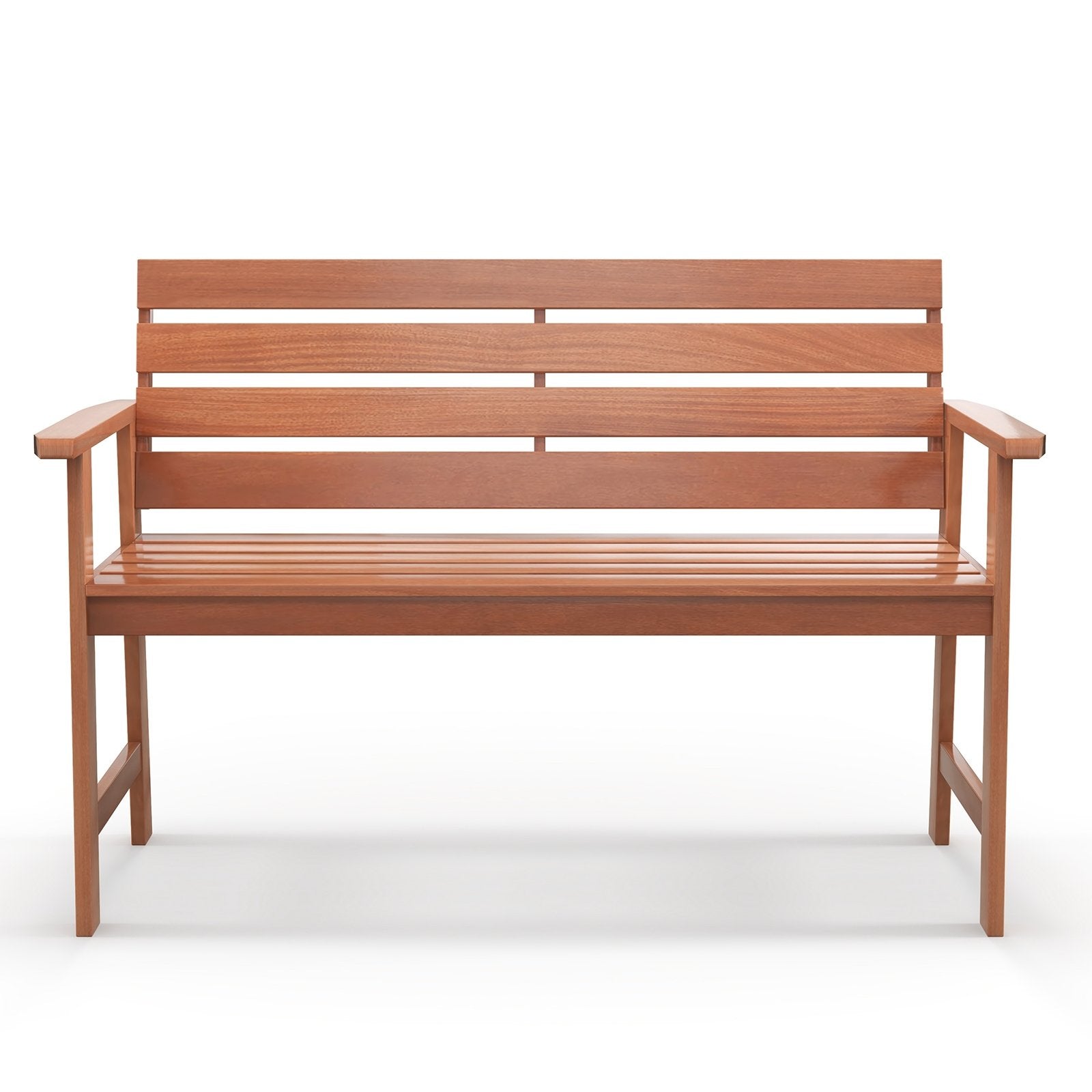 Patio Solid Wood Bench Wood 2-Seat Chair with Breathable Slatted Seat & Inclined Backrest, Natural Outdoor Benches   at Gallery Canada