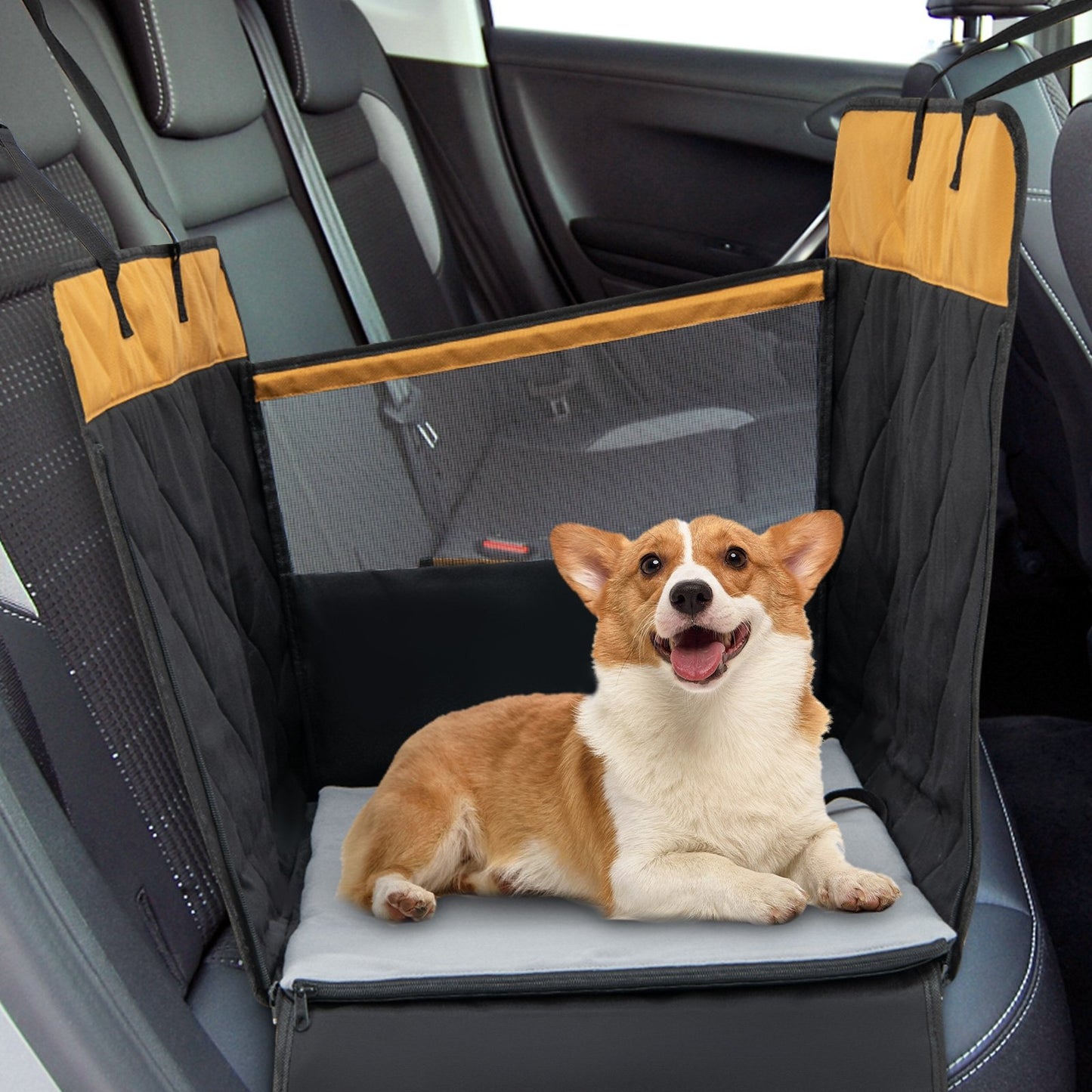 Dog Car Seat Cover with Mesh Window for Small and Medium Dogs, Black Dog Supplies   at Gallery Canada