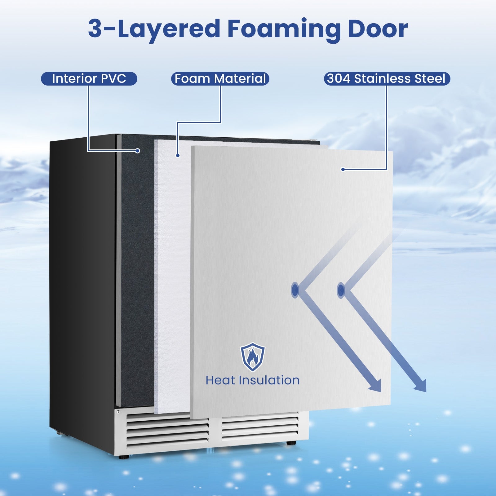 24 Inches Beverage Refrigerator with Removable Shelves and Adjustable Temperature, Silver Wine & Beverage Coolers at Gallery Canada