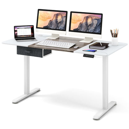 Height Adjustable Electric Standing Desk with USB Charging Port, Gray Standing Desks   at Gallery Canada