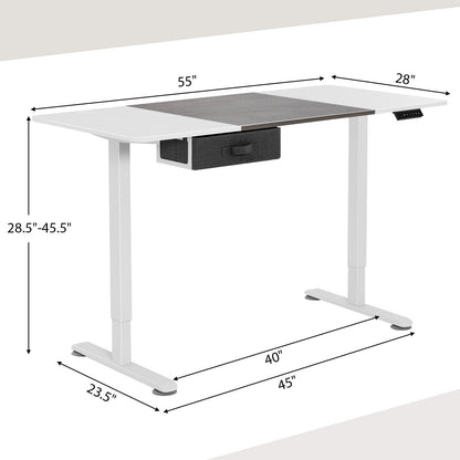 Height Adjustable Electric Standing Desk with USB Charging Port, Gray Standing Desks   at Gallery Canada