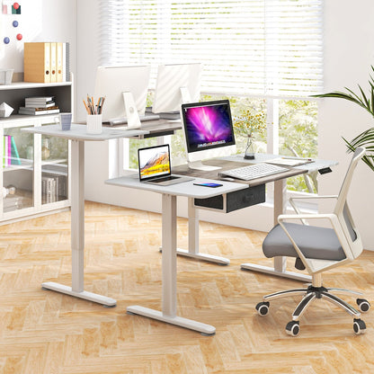 Height Adjustable Electric Standing Desk with USB Charging Port, Gray Standing Desks   at Gallery Canada