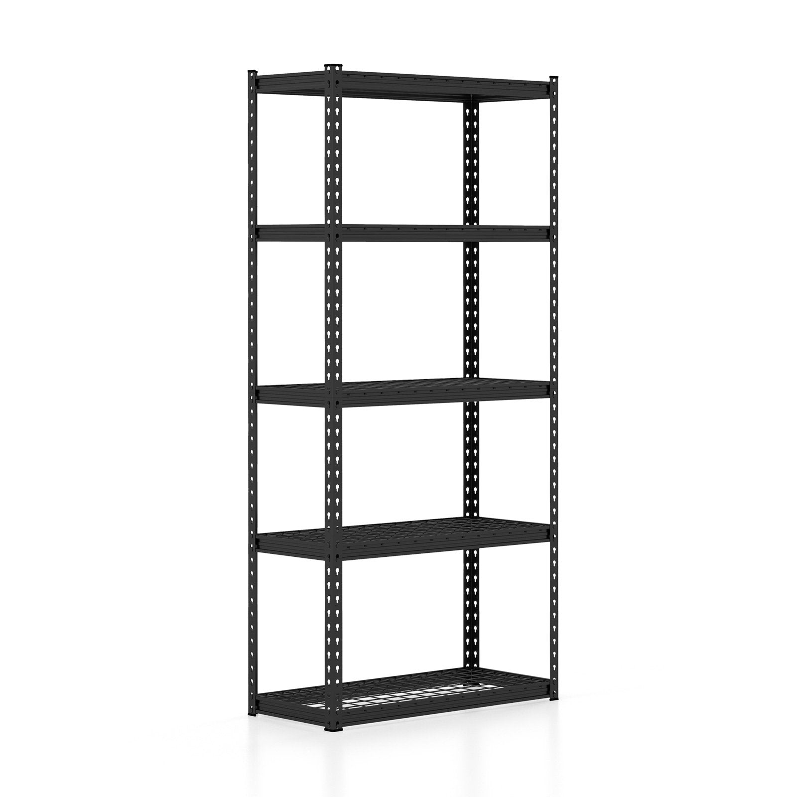 5-Tier Metal Shelving Unit with Anti-slip Foot Pad Height Adjustable Shelves for Garage-M, Black Garages   at Gallery Canada