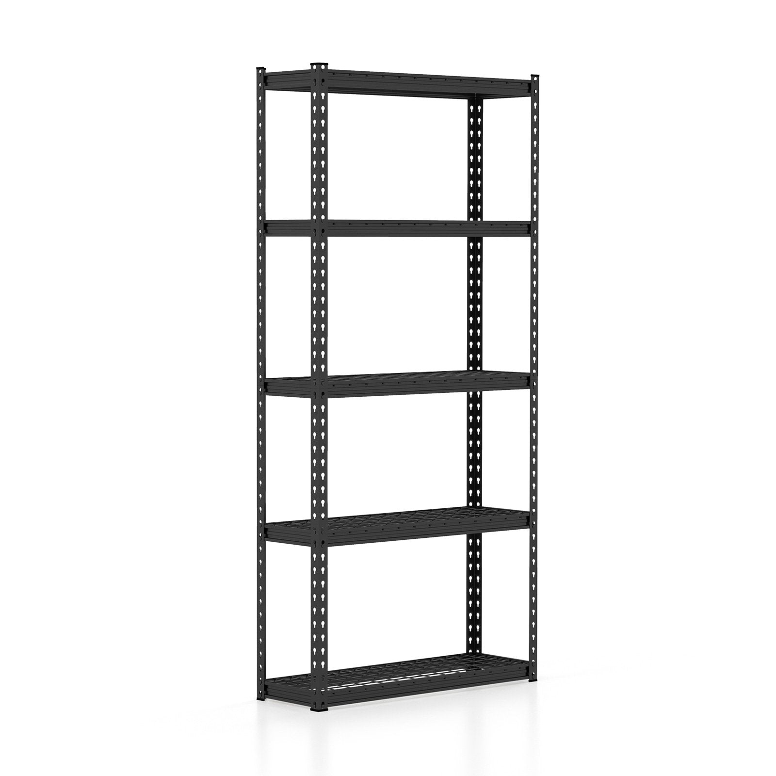 5-Tier Metal Shelving Unit with Anti-slip Foot Pad Height Adjustable Shelves for Garage-S, Black Garages   at Gallery Canada