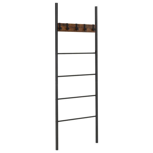 Wall-Leaning Decorative Blanket Holder with 5 Removable Hooks, Rustic Brown Clothing & Closet Storage   at Gallery Canada