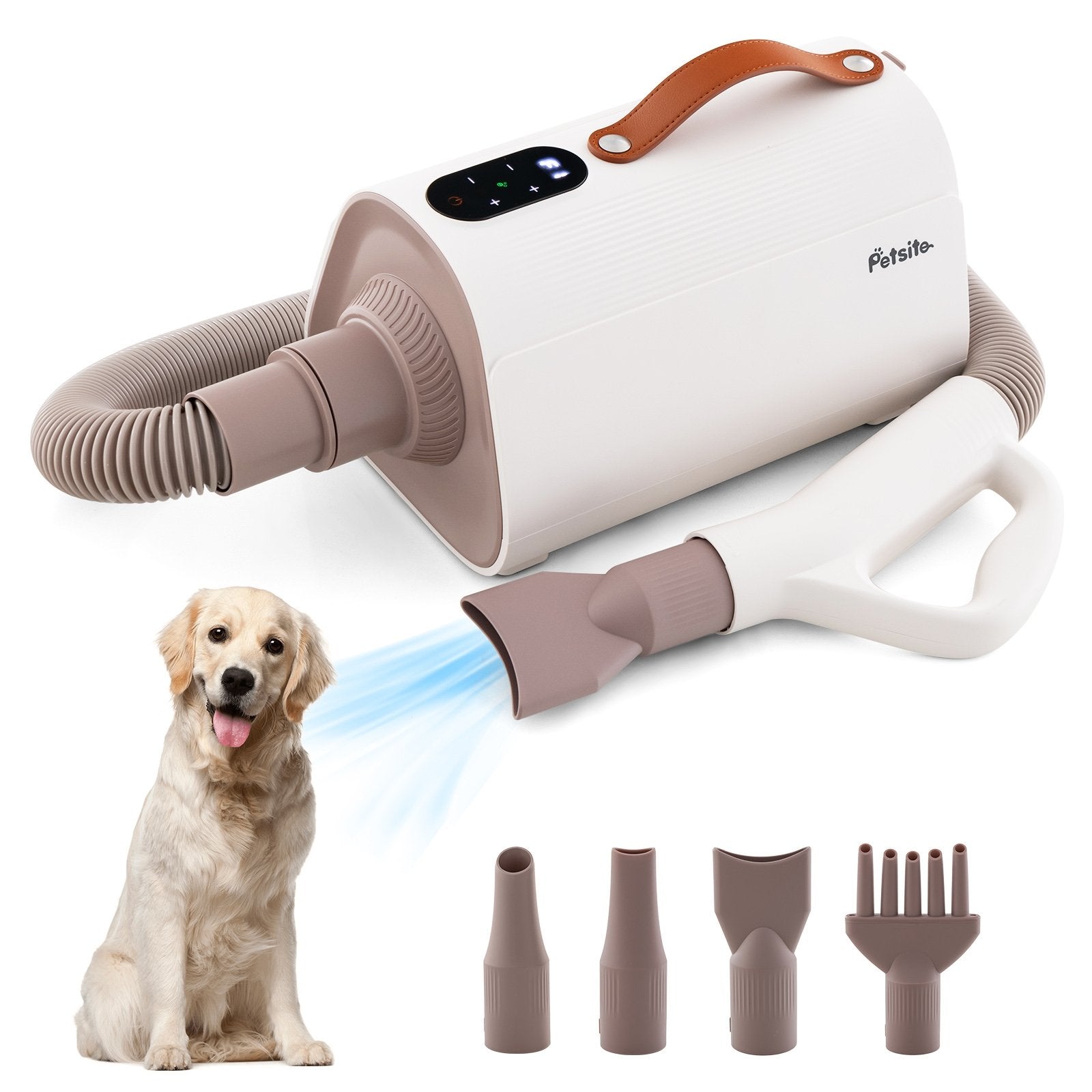 Dog Cat Hair Blower with Negative Ion Function and Adjustable Temperature, White Pets   at Gallery Canada