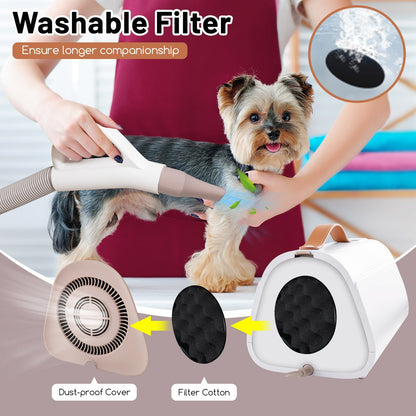 Dog Cat Hair Blower with Negative Ion Function and Adjustable Temperature, White Pets   at Gallery Canada