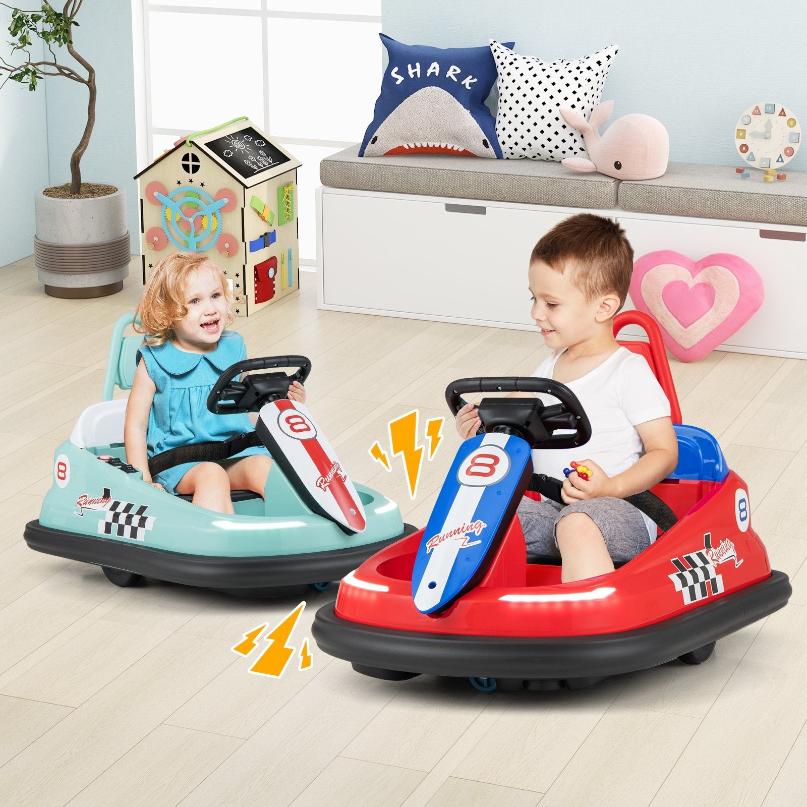 6V kids Ride-on Bumper Car with 360° Spinning and Dual Motors, Green Powered Ride On Toys   at Gallery Canada