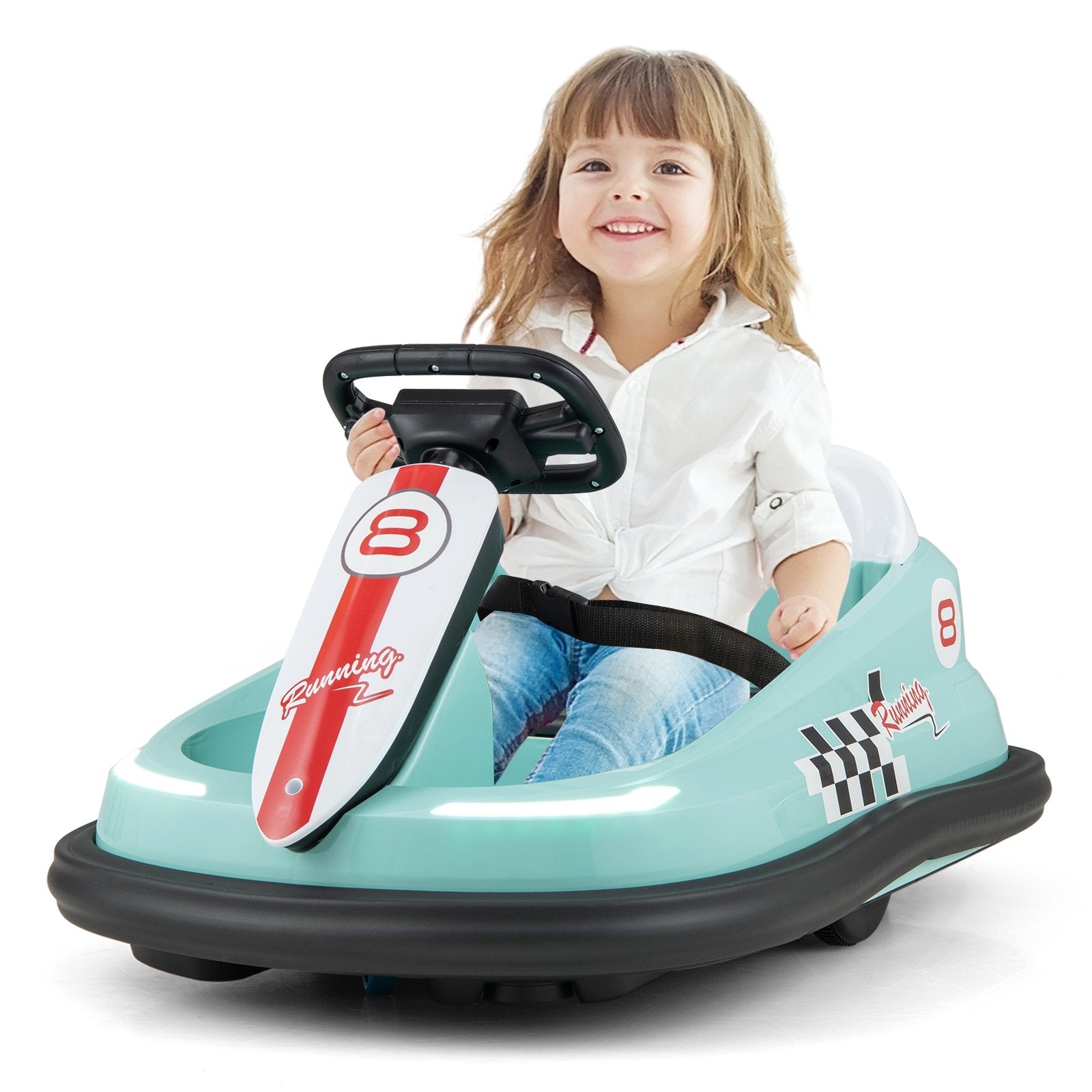 6V kids Ride-on Bumper Car with 360° Spinning and Dual Motors, Green Powered Ride On Toys   at Gallery Canada