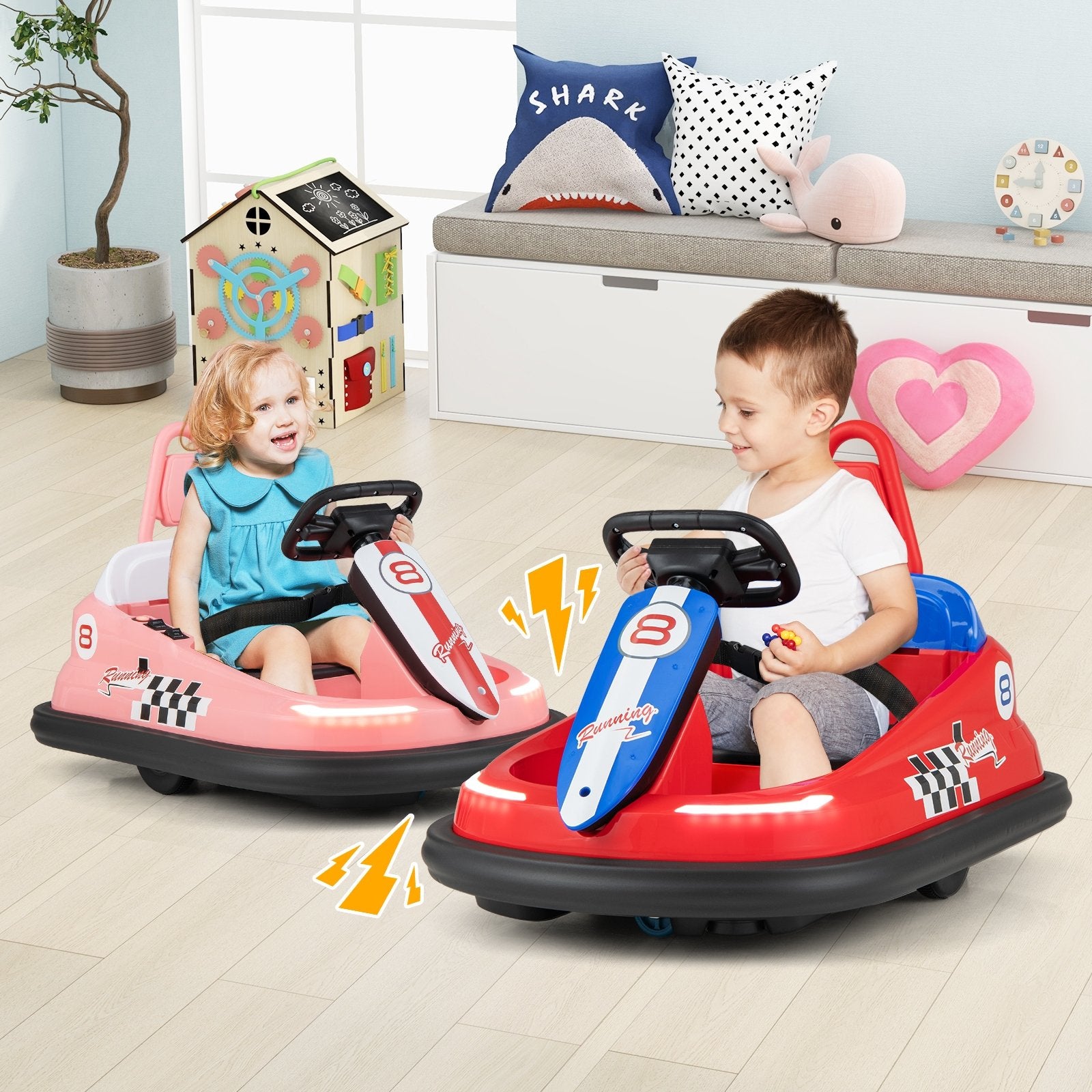 6V kids Ride-on Bumper Car with 360° Spinning and Dual Motors, Pink Powered Ride On Toys   at Gallery Canada