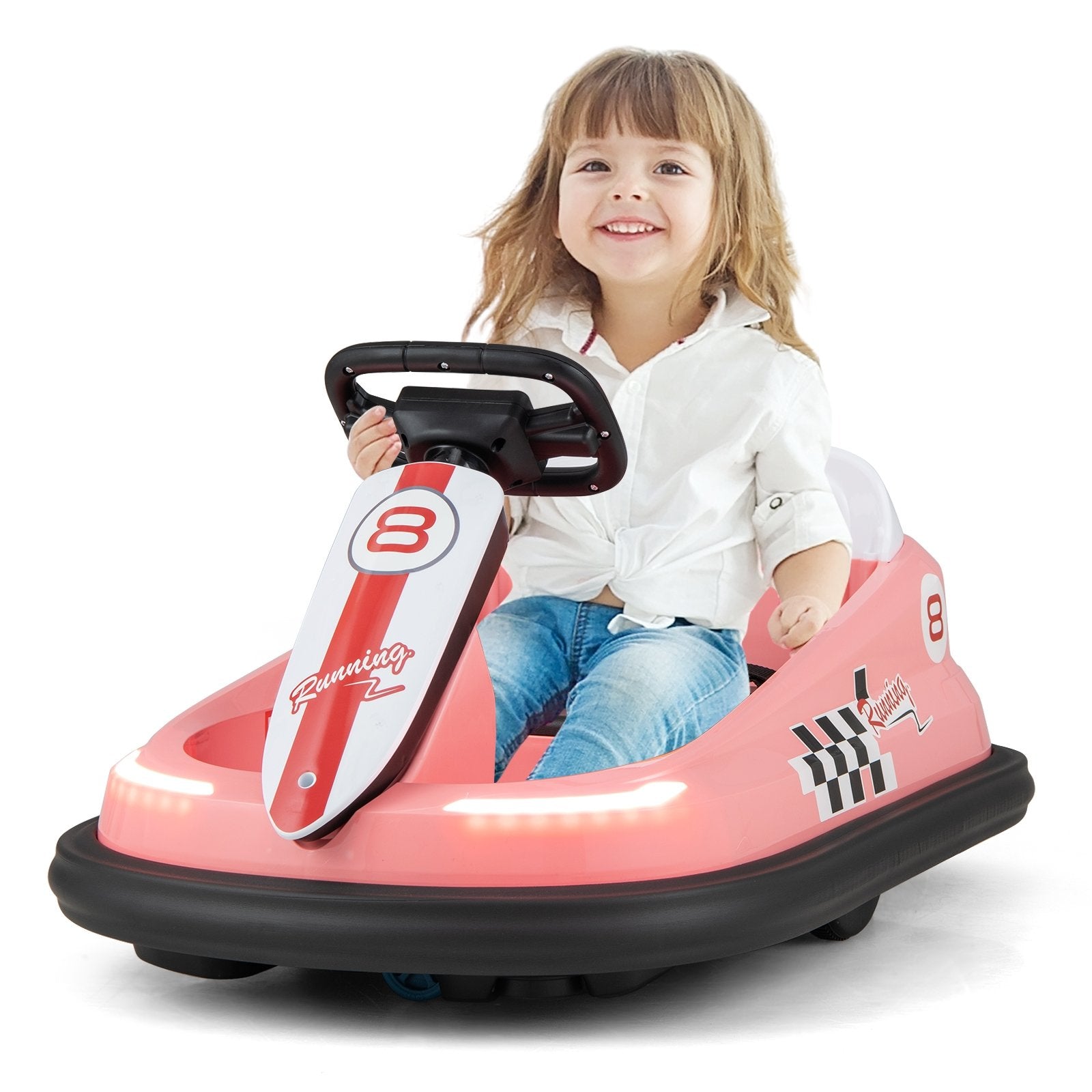 6V kids Ride-on Bumper Car with 360° Spinning and Dual Motors, Pink Powered Ride On Toys   at Gallery Canada