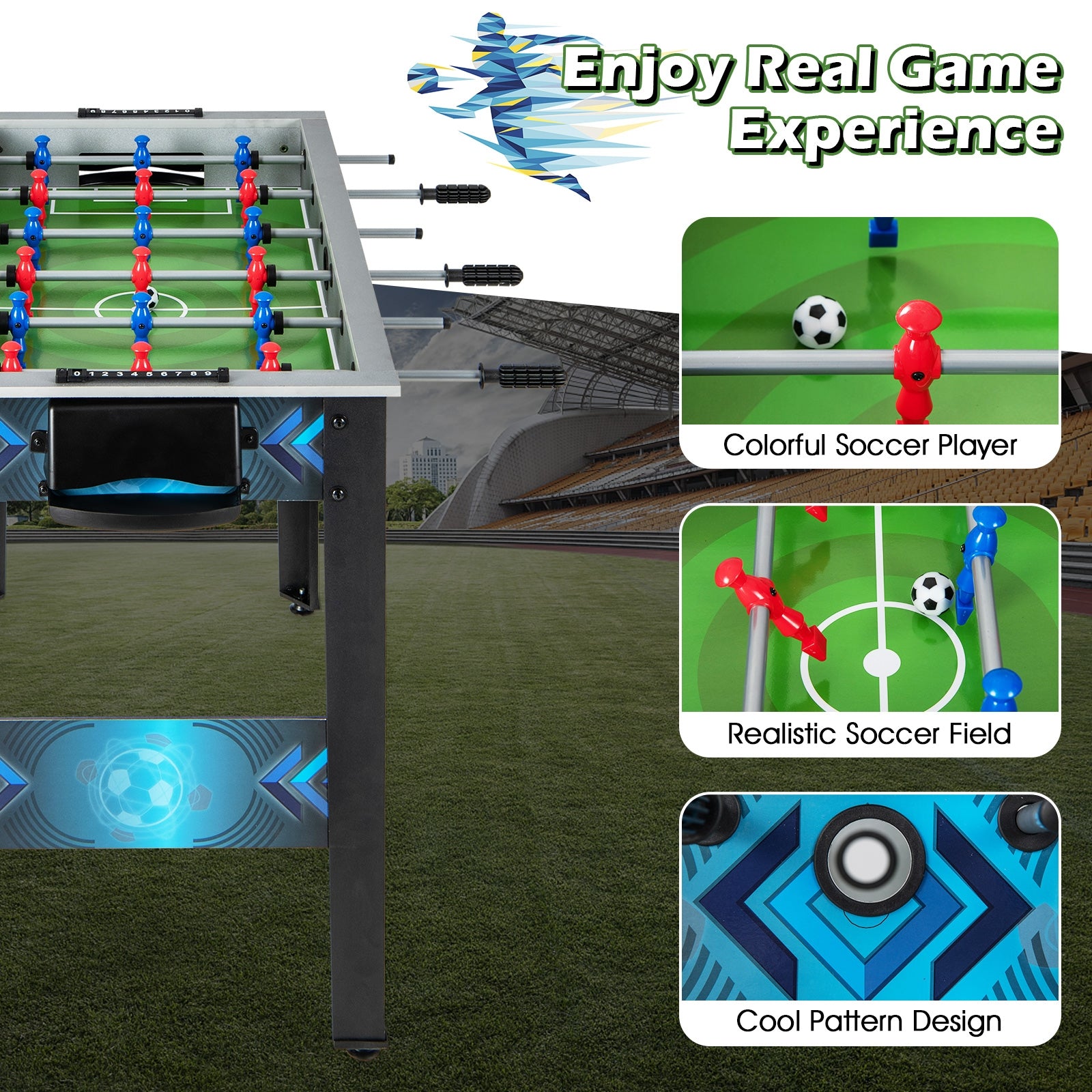 Stable Soccer Table Game with 2 Footballs for All Ages Game Room at Gallery Canada