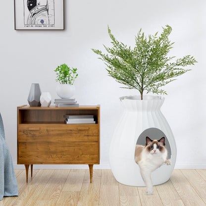 Smart Plant Cat Litter Box with Electronic Odor Removal and Sterilization, White Cat Supplies   at Gallery Canada