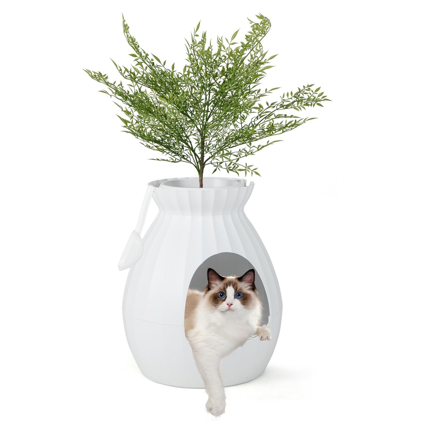 Smart Plant Cat Litter Box with Electronic Odor Removal and Sterilization, White Cat Supplies   at Gallery Canada