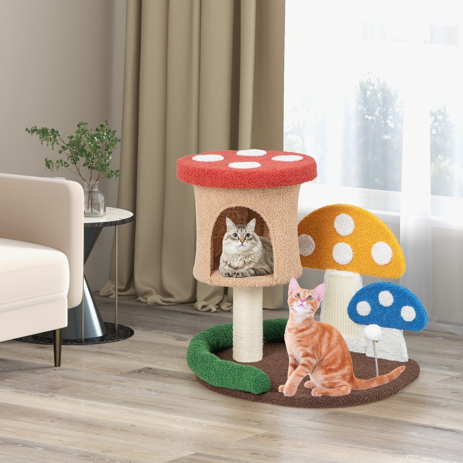 4-In-1 Cat Tree with Condo and Platform, Multicolor Cat Trees Condos & Scratchers   at Gallery Canada