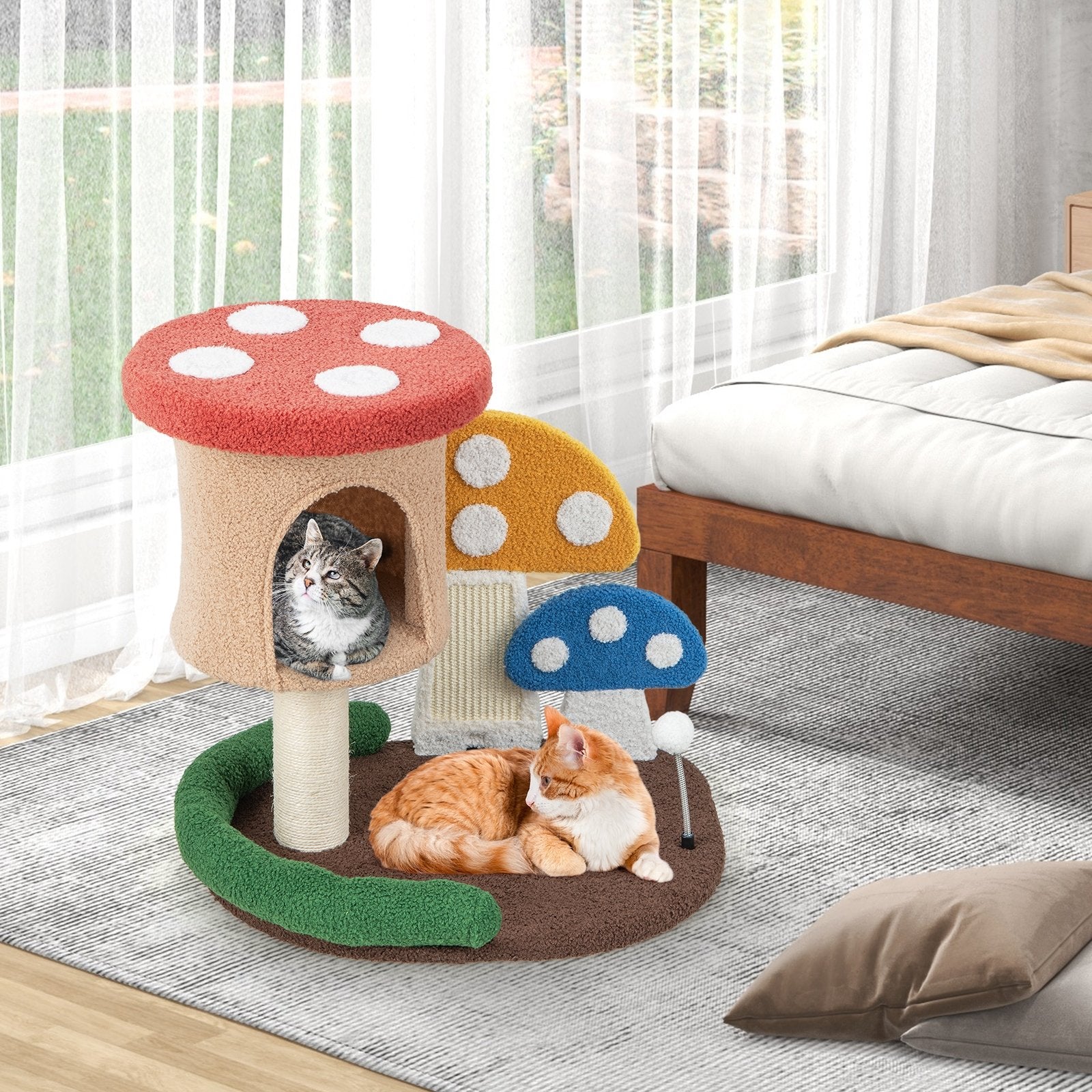 4-In-1 Cat Tree with Condo and Platform, Multicolor Cat Trees Condos & Scratchers   at Gallery Canada