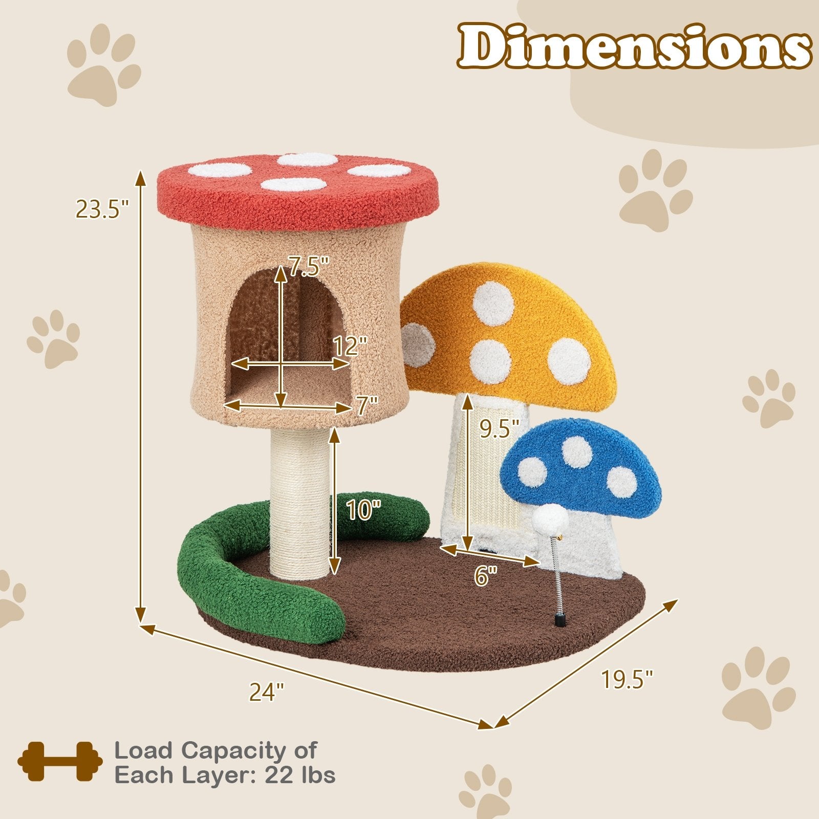 4-In-1 Cat Tree with Condo and Platform, Multicolor Cat Trees Condos & Scratchers   at Gallery Canada