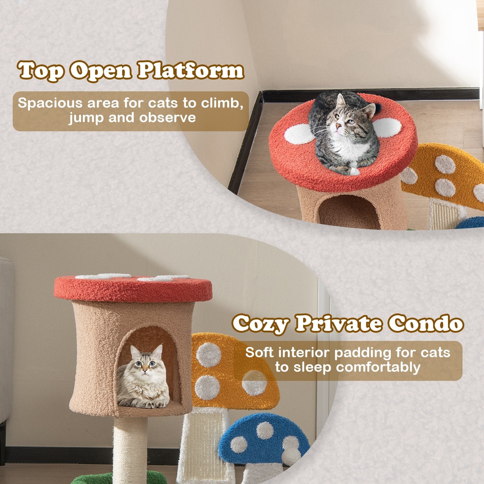 4-In-1 Cat Tree with Condo and Platform, Multicolor Cat Trees Condos & Scratchers   at Gallery Canada