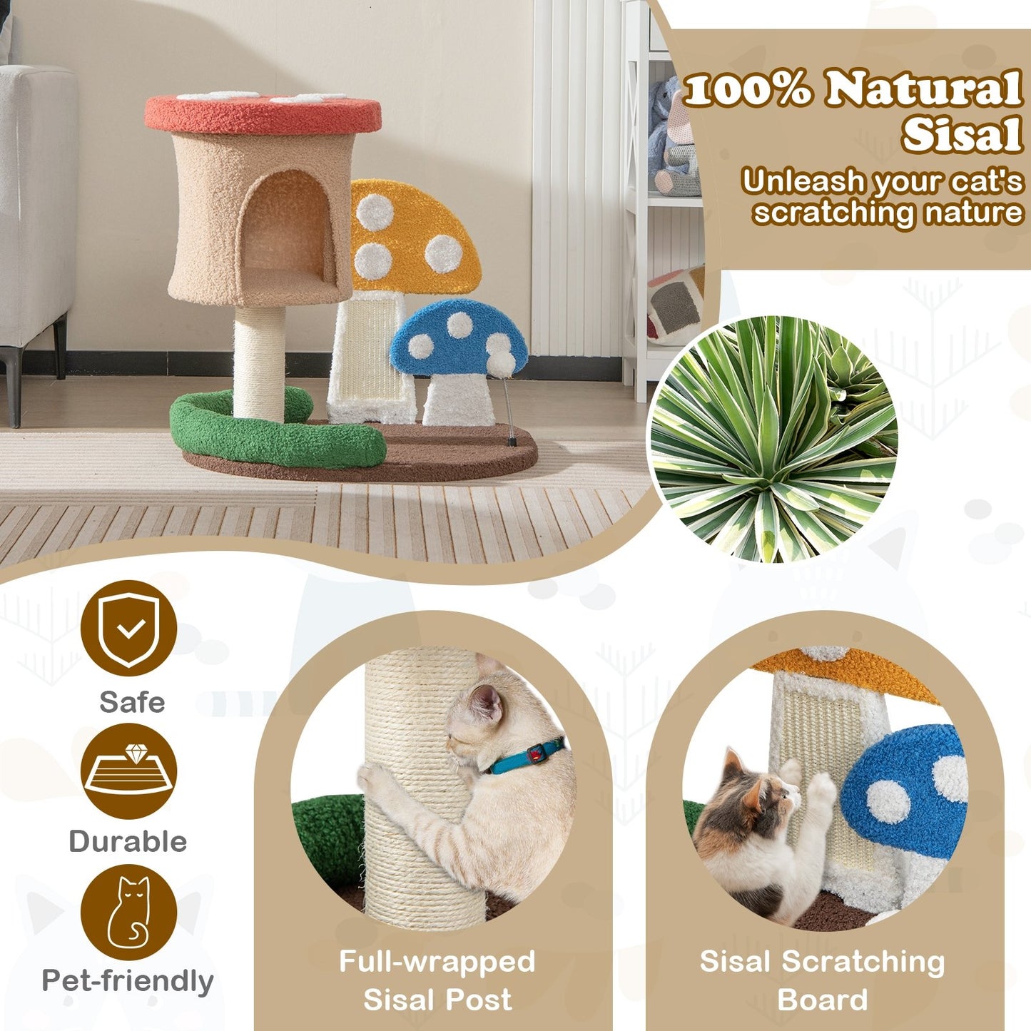 4-In-1 Cat Tree with Condo and Platform, Multicolor Cat Trees Condos & Scratchers   at Gallery Canada