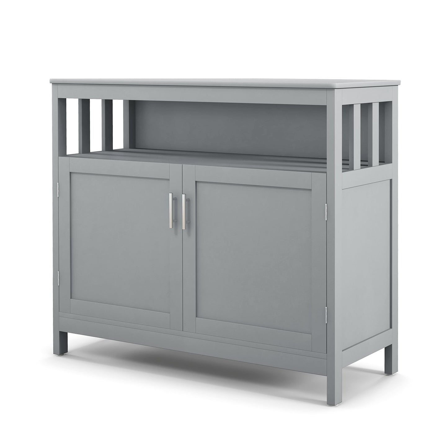 Kitchen Buffet Server Sideboard Storage Cabinet with 2 Doors and Shelf, Gray Sideboards Cabinets & Buffets   at Gallery Canada