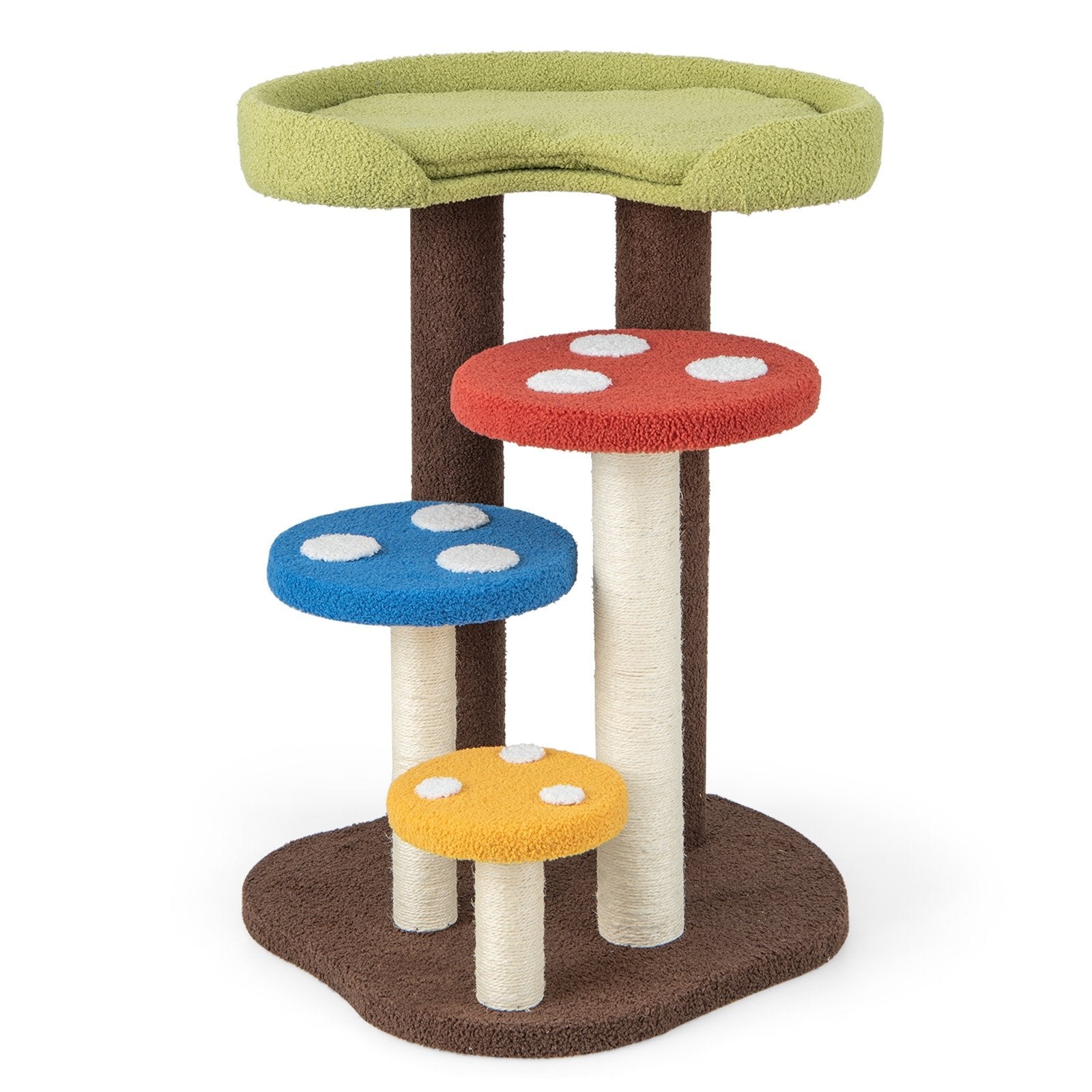 3-In-1 Cat Tree 3 Full-Wrapped Sisal Posts Removable Mat and Platforms, Multicolor Cat Trees Condos & Scratchers   at Gallery Canada