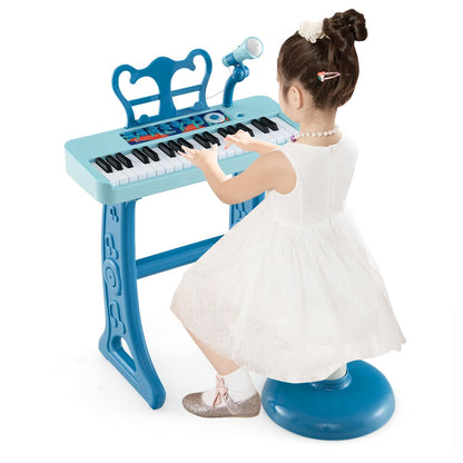 Kids Piano Keyboard 37-Key Kids Toy Keyboard Piano with Microphone for 3+ Kids, Blue Pianos & Keyboards   at Gallery Canada