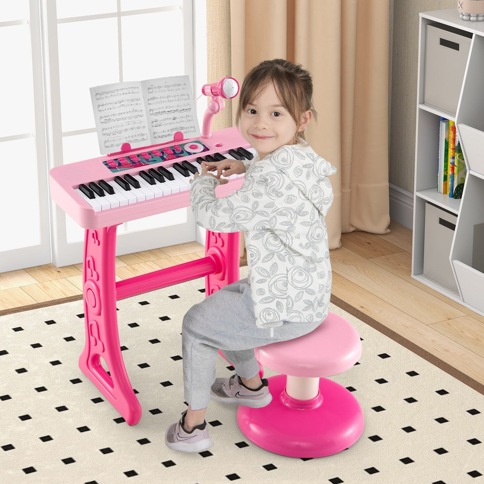 Kids Piano Keyboard 37-Key Kids Toy Keyboard Piano with Microphone for 3+ Kids, Pink Pianos & Keyboards   at Gallery Canada