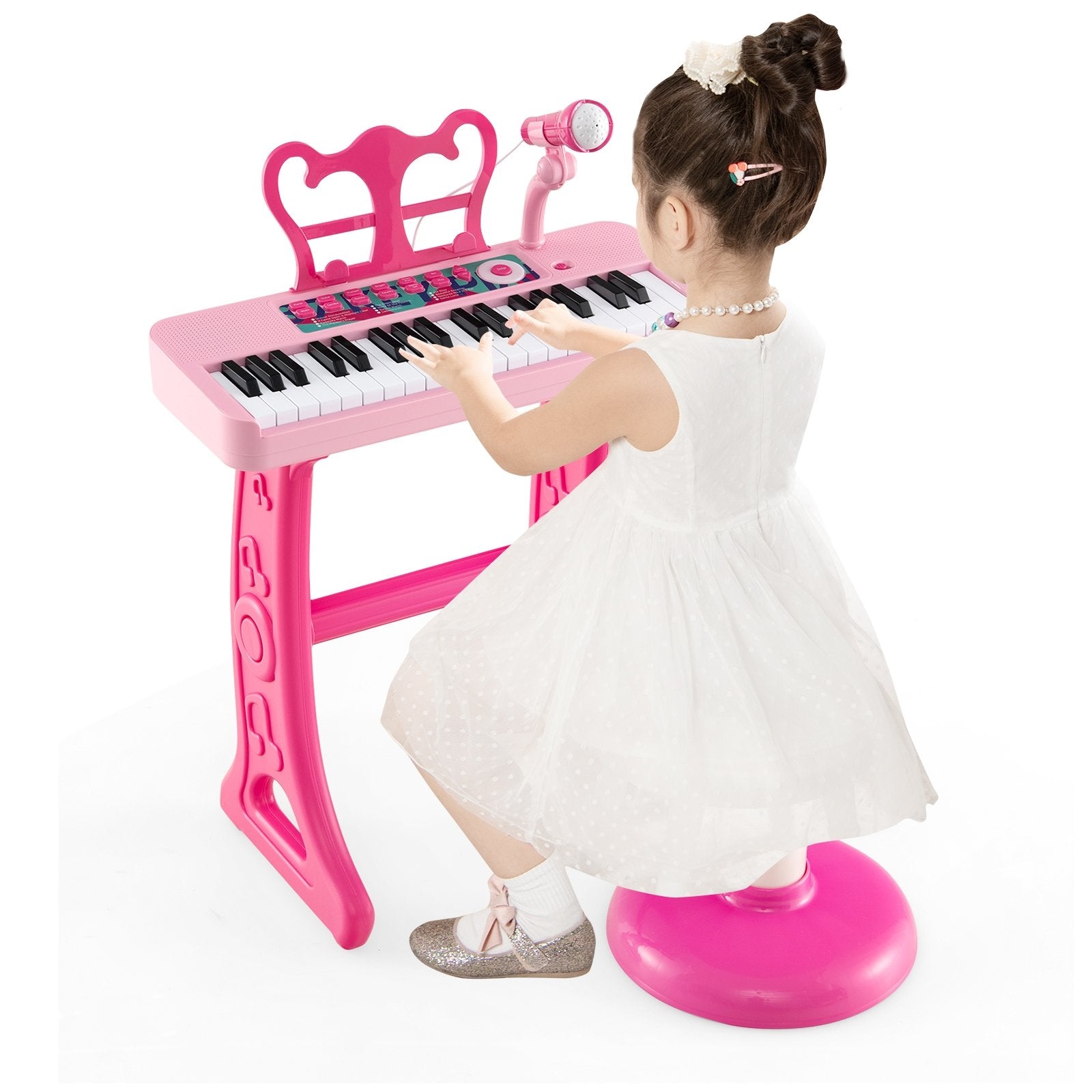 Kids Piano Keyboard 37-Key Kids Toy Keyboard Piano with Microphone for 3+ Kids, Pink Pianos & Keyboards   at Gallery Canada